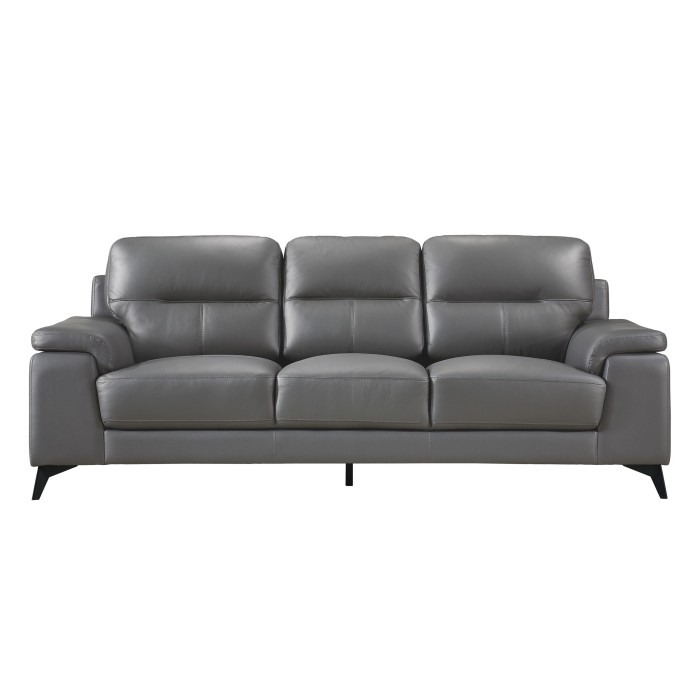 Mischa Dark Grey Leather-Match Sofa view 1