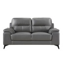 Mischa Dark Grey Leather-Match Loveseat view 2