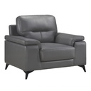 Mischa Dark Grey Leather Match Accent Chair view 2