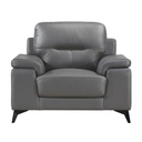 Mischa Dark Grey Leather Match Accent Chair view 3