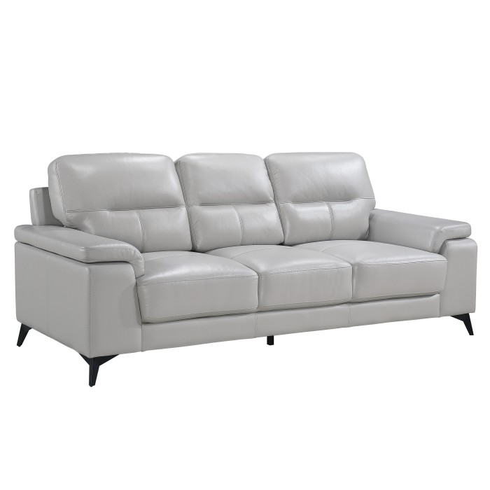 Mischa Silver Leather-Match Sofa view 2