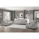 Mischa Silver Leather-Match Loveseat view 4