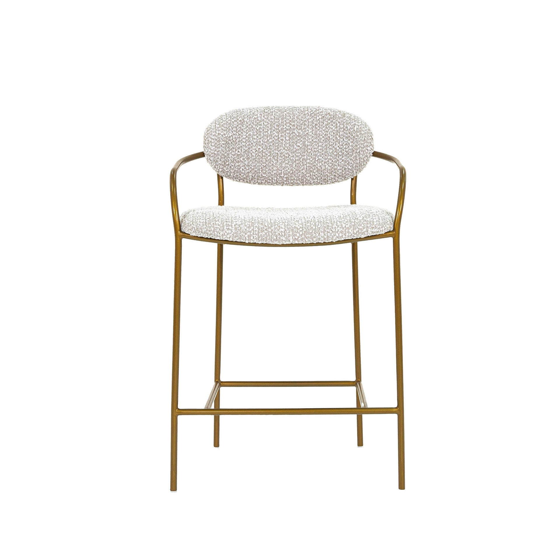 Gold Frame Boucle Counter Stool 2