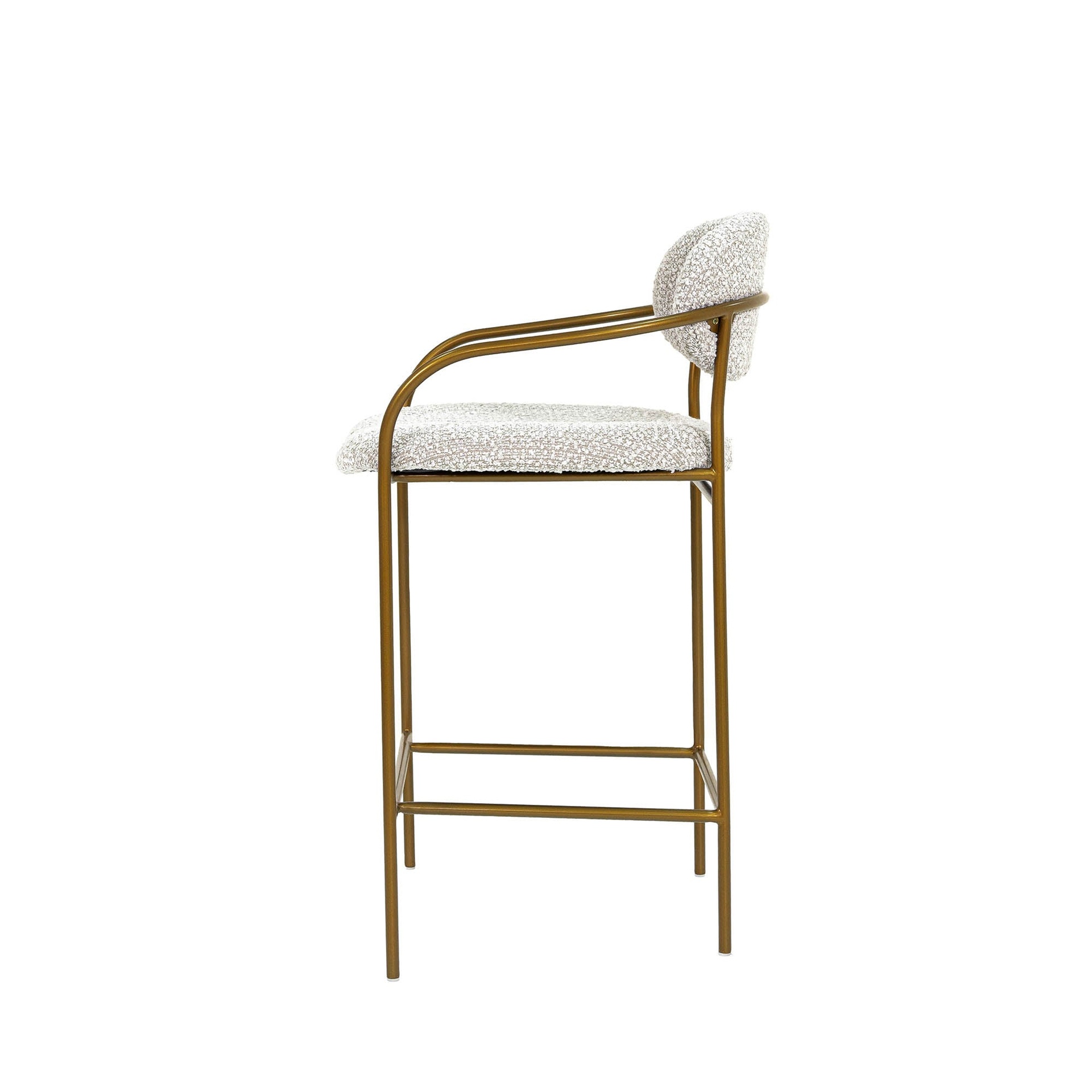 Gold Frame Boucle Counter Stool 3