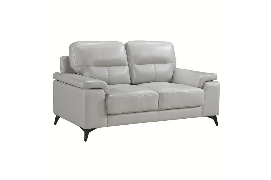 Mischa 3 Piece Sofa, Loveseat and Chair Set (Silver Leather) - image 5