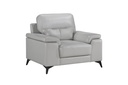 Mischa 3 Piece Sofa, Loveseat and Chair Set (Silver Leather) - image 6