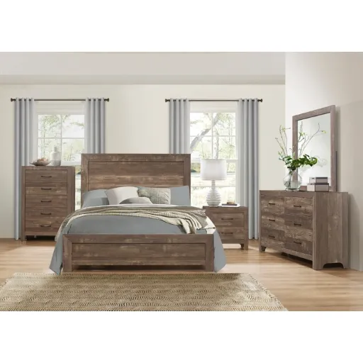 Corbin Rustic Brown Queen Panel Bed 2
