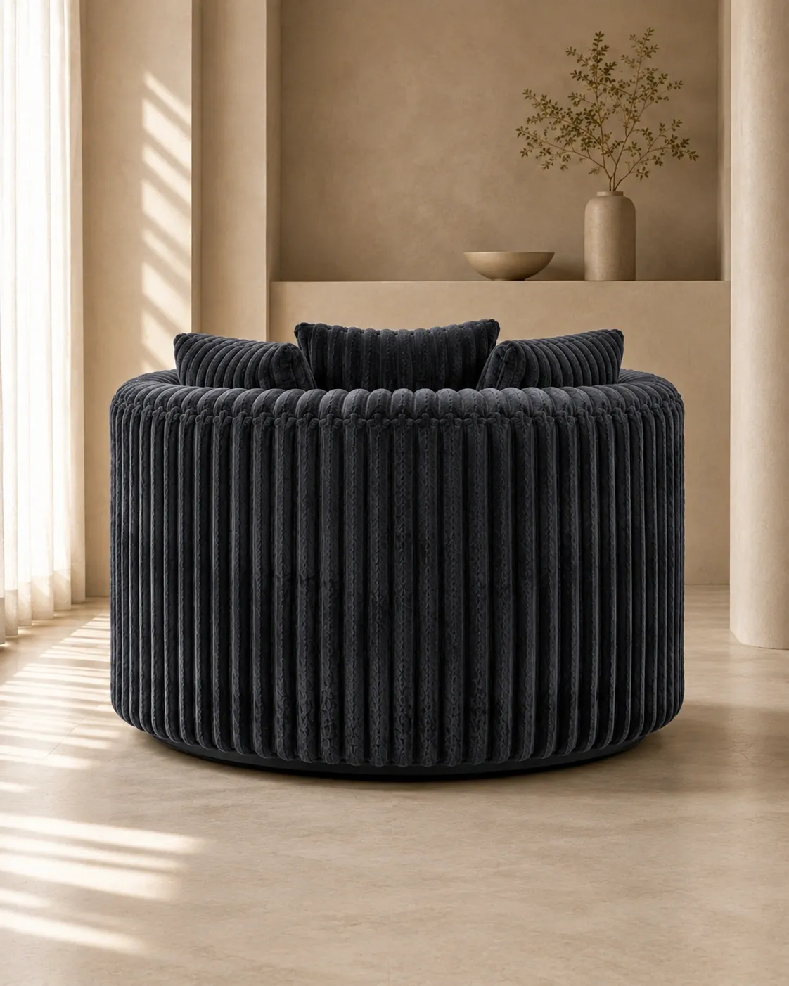 Haven 55" Custom Round Swivel Accent Chair 5