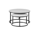 Snowy White Marble Sintered Stone Round Coffee Table Set of 2 view 2