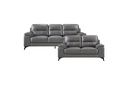 Mischa 2 Piece Sofa and Loveseat Set (Dark Grey Leather) - image 2