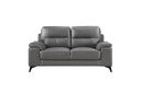 Mischa 2 Piece Sofa and Loveseat Set (Dark Grey Leather) - image 6