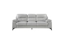 Mischa 2 Piece Sofa and Loveseat Set (Silver Leather) - image 5