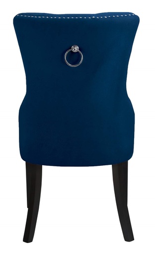 Nailhead Tufted Wingback Velvet Dining Chair with Black Wood Legs 4