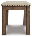 Moriville Nutmeg Upholstered Dining Bench view 1