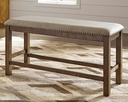Moriville Nutmeg Counter Height Upholstered Dining Bench 10x8-crop