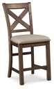 Moriville Nutmeg Upholstered Counter Height Stool sw-p1-ko