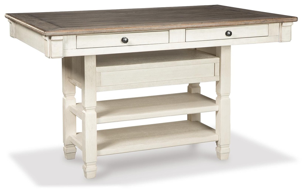 Bolanburg Two-Tone Rectangular Counter Height Dining Table with Wine Rack view 1