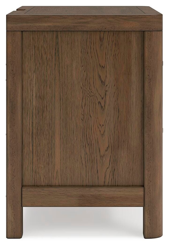 Cabalynn Light Brown 2-Drawer Nightstand with USB Ports view 1