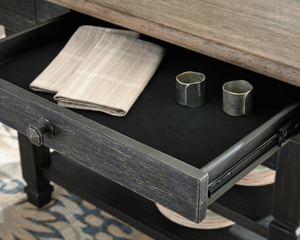 Tyler Creek Rectangular Dining Table with Storage Drawers detail