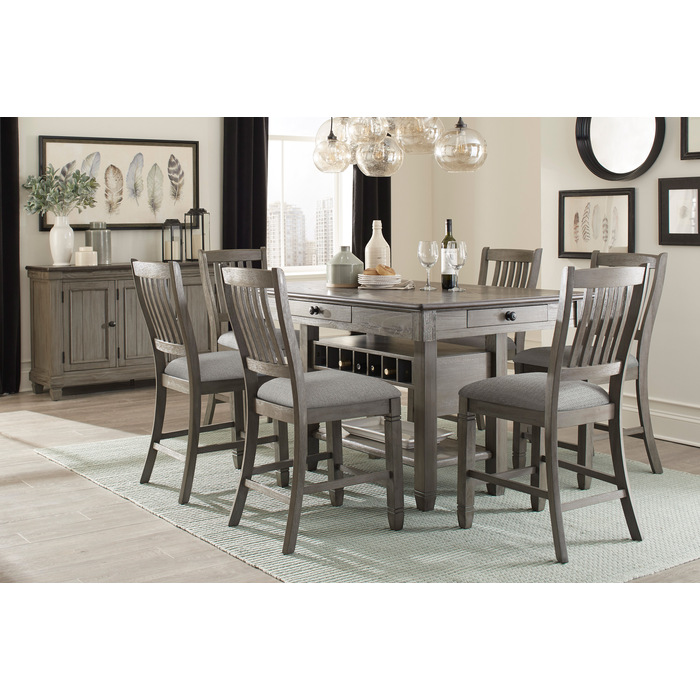 Granby 5-Piece Counter Height Dining Set with Wine Rack view
