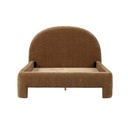 Ivory Boucle Curved Bed view