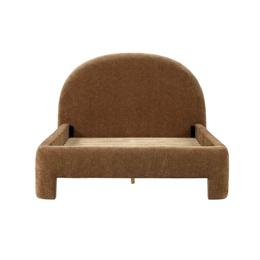 Curved Boucle Upholstered Bed 2