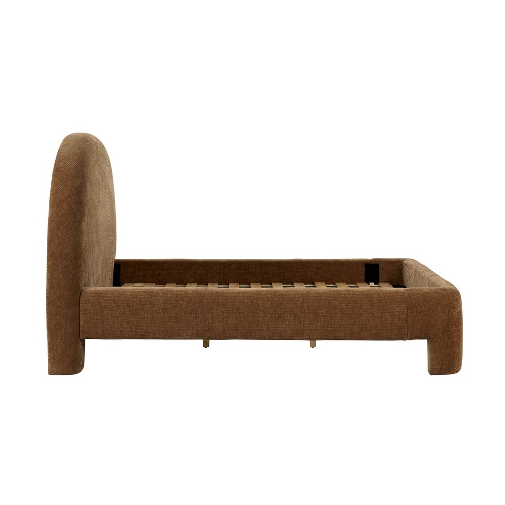 Ivory Boucle Curved Bed view