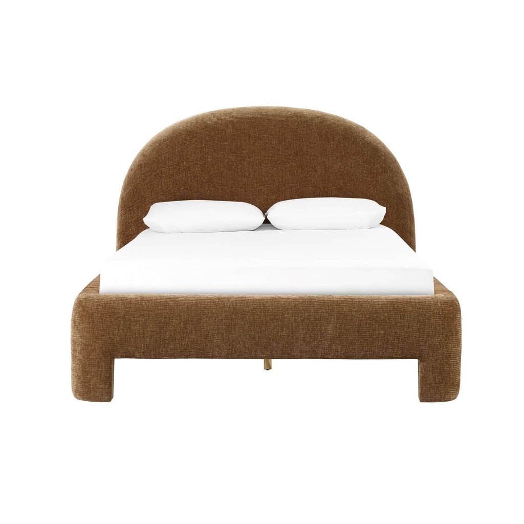 Ivory Boucle Curved Bed view