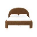 Ivory Boucle Curved Bed view