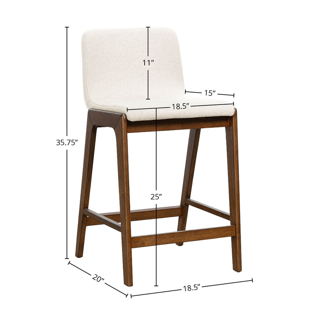 Walnut Frame Charcoal Counter Stool view