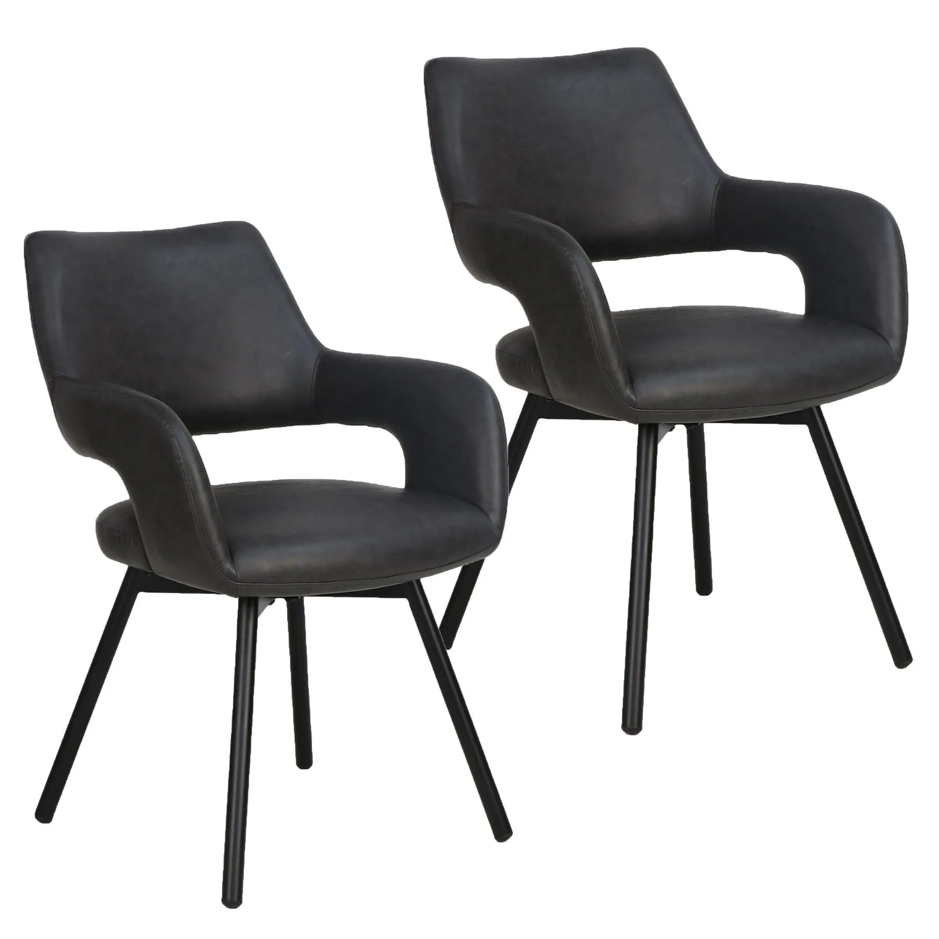 Ryder Leatherette Swivel Dining Chair 6
