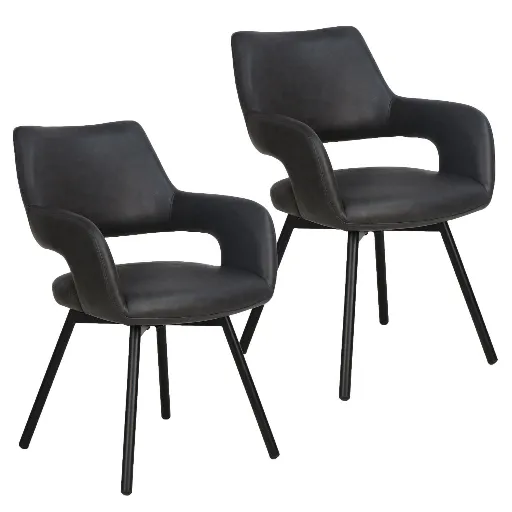 Ryder Leatherette Swivel Dining Chair 6