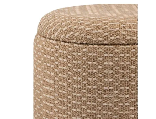 Fenna Round Jute Storage Ottoman (Camel) 4