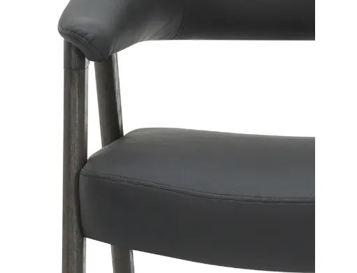 Bexley Mid-Century Modern Leatherette Accent Chair (Black) 4