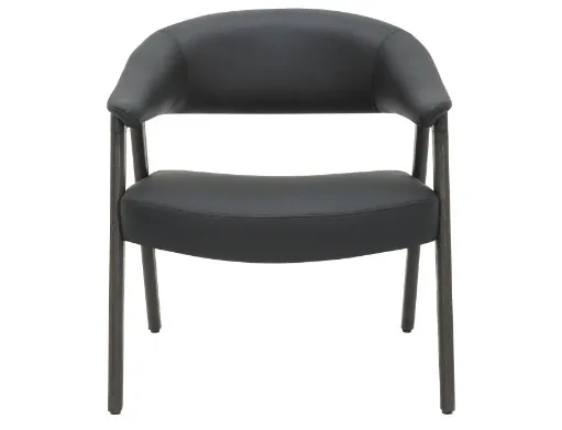 Bexley Mid-Century Modern Leatherette Accent Chair (Black) 8