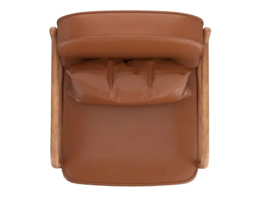 Fani Mid-Century Leatherette Accent Chair (Saddle) 5