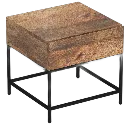Ojas Mango Wood Accent Table with Drawer (Natural) view 1