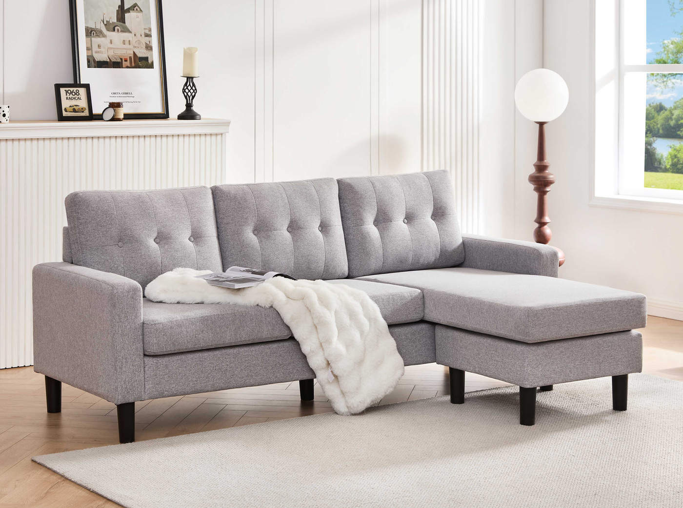 Tofino Box-Arm Sectional with Reversible Chaise 2