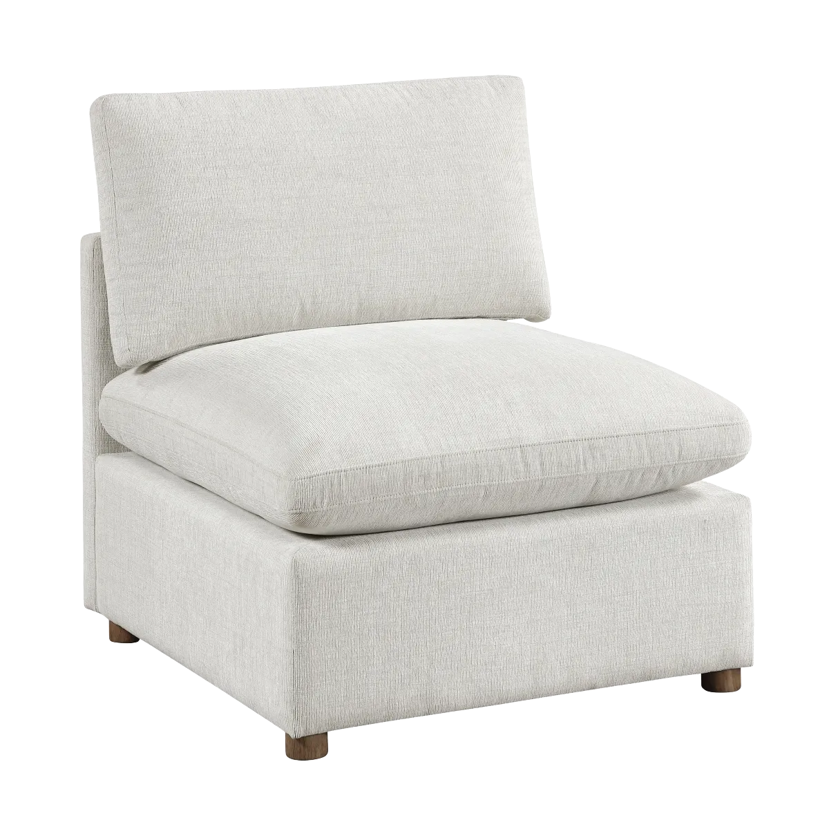 Beige Chenille Modular Armless Chair 5
