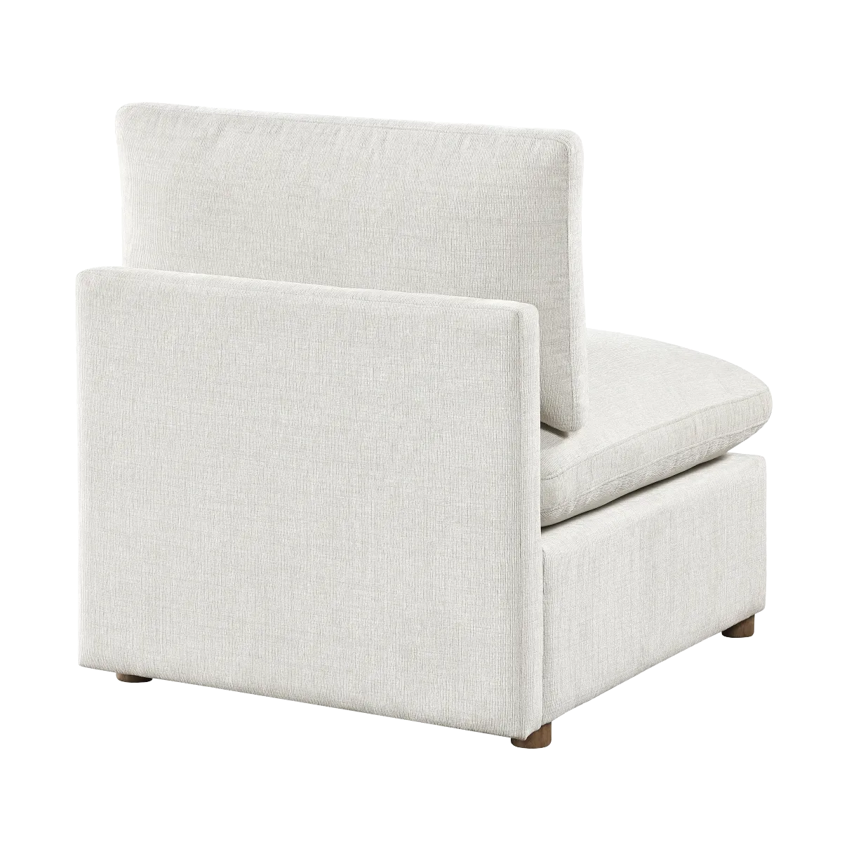 Beige Chenille Modular Armless Chair 7