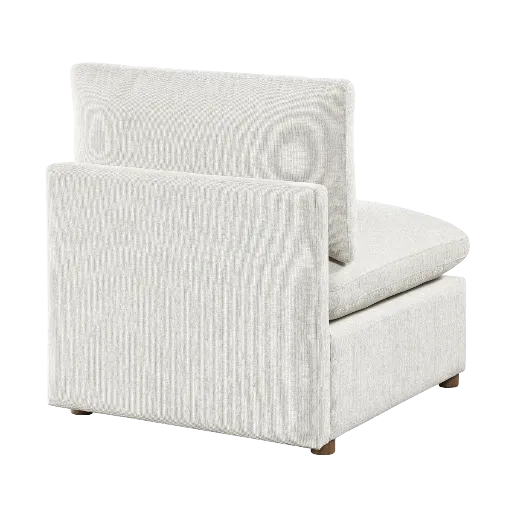 Beige Chenille Modular Armless Chair 7