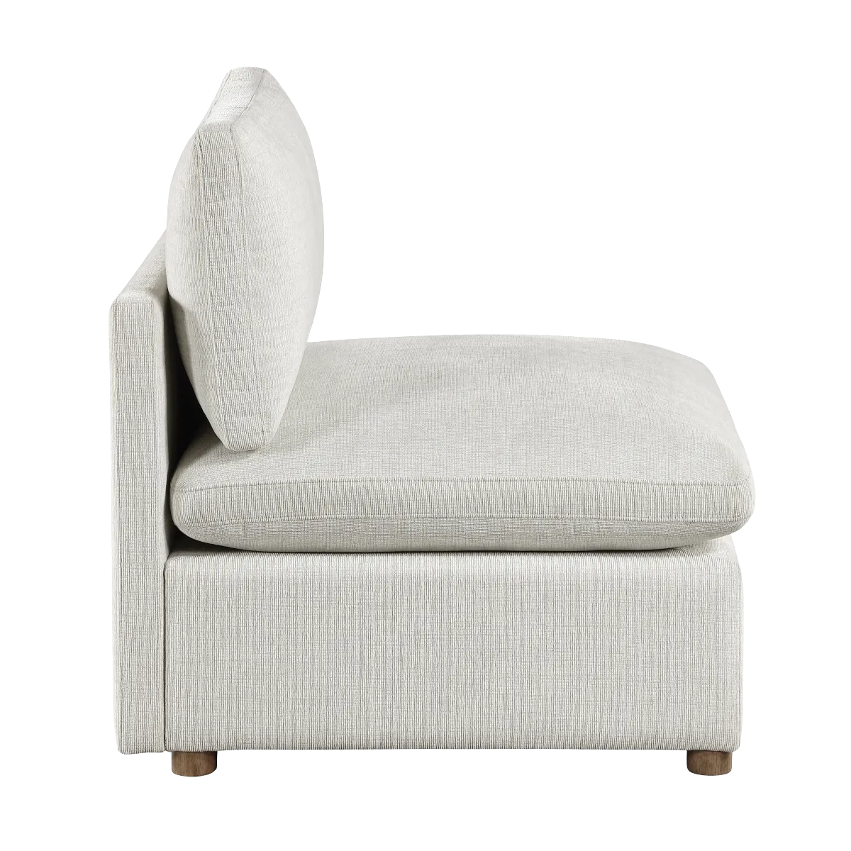 Beige Chenille Modular Armless Chair 8