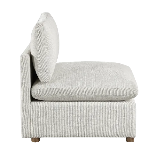 Beige Chenille Modular Armless Chair 8