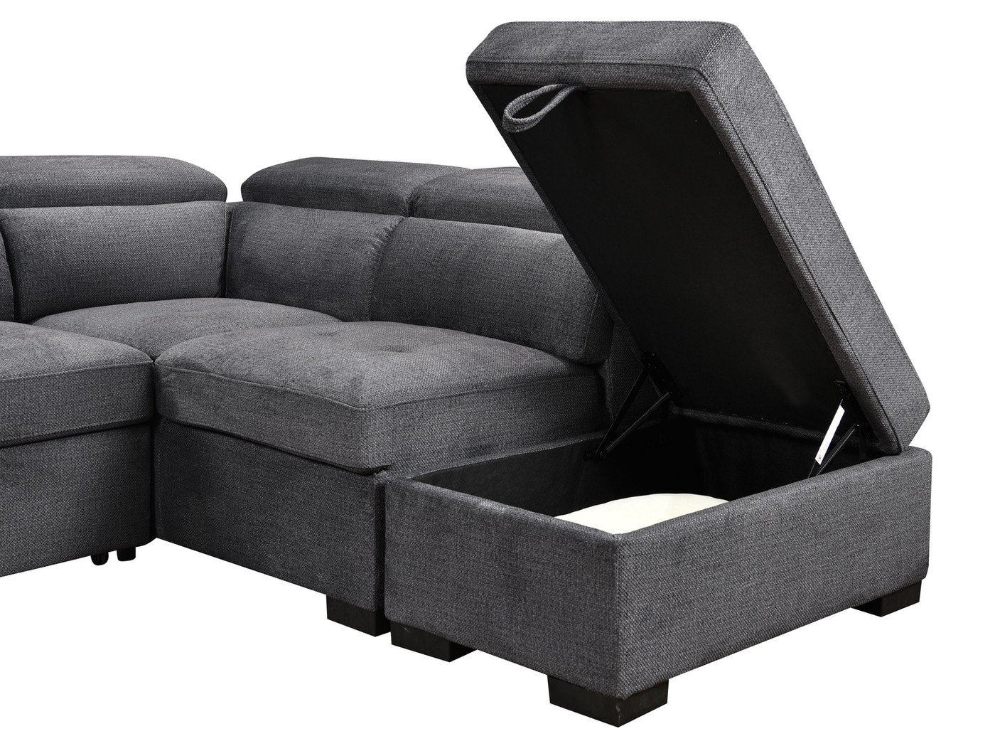Annapurna Grand Storage Sofa Bed Sectional with Left-Facing Chaise (Grey) 5
