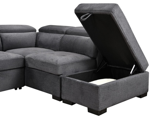 Annapurna Grand Storage Sofa Bed Sectional with Left-Facing Chaise (Grey) 5