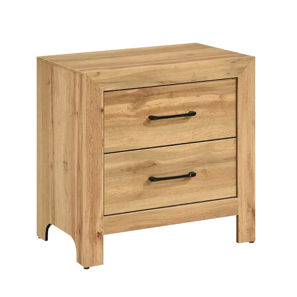 Natural 2-Drawer Nightstand