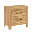 Natural 2-Drawer Nightstand