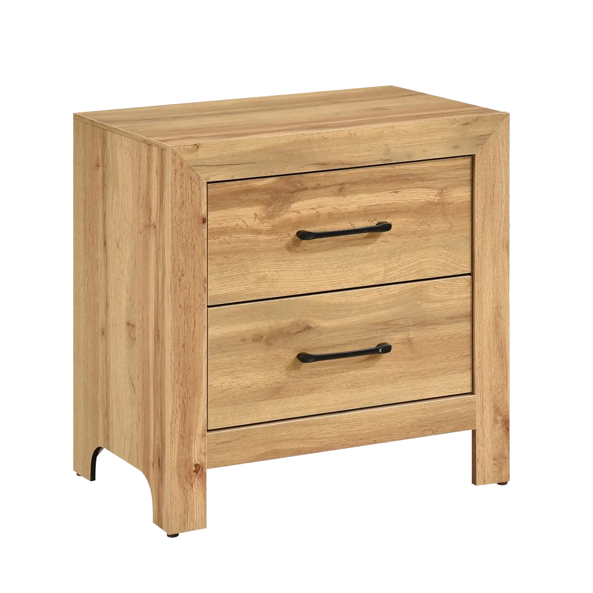 Rustic Natural 2-Drawer Nightstand 8
