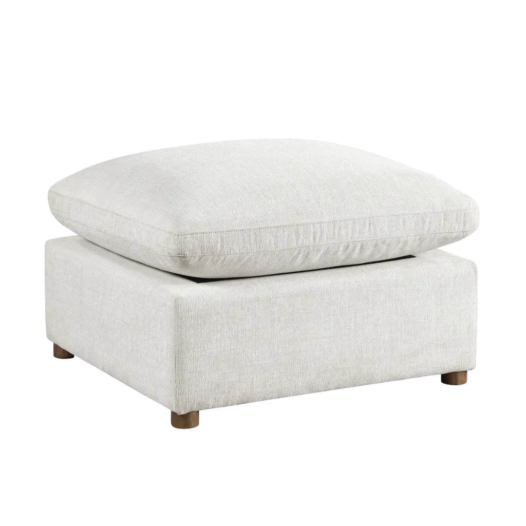 [8338] Beige Chenille Modular Ottoman