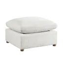 Beige Chenille Modular Ottoman